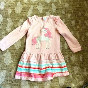 Ruffles and unicorn sweater dress